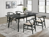 Best Furniture Outlet - Coaster - Crestmont 5-piece Extension Leaf Dining Table Set Black - 121251-S5
