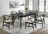 Best Furniture Outlet - Coaster - Crestmont 7-piece Extension Leaf Dining Table Set Black - 121251-S7