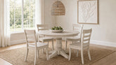 Best Furniture Outlet - Coaster - Orrison 5-piece Oval 62-inch Extension Leaf Dining Set Linen - 121261-S5