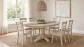 Best Furniture Outlet - Coaster - Orrison 7-piece Oval 62-inch Extension Leaf Dining Set Linen - 121261-S7
