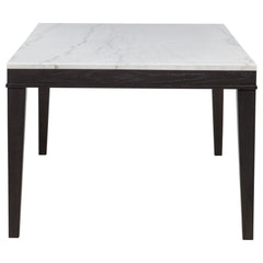 Averill 7-piece White Marble Top Dining Set Tan and Coffee Bean