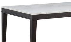Averill 7-piece White Marble Top Dining Set Tan and Coffee Bean