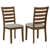 Best Furniture Outlet - Coaster - Atwood Wood Dining Side Chair Upholstered Seat Warm Brown - 121762