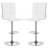 Best Furniture Outlet - Coaster - Ashbury Upholstered Adjustable Bar Stool White (Set of 2) - 122089