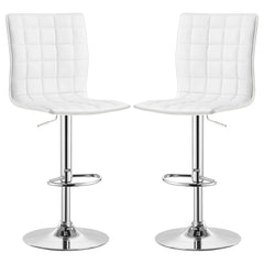 Best Furniture Outlet - Coaster - Ashbury Upholstered Adjustable Bar Stool White (Set of 2) - 122089