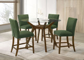 Best Furniture Outlet - Coaster - Paxton 5-piece Round Glass Top Counter Height Dining Set Green - 122178-S5GRN