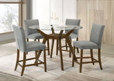 Best Furniture Outlet - Coaster - Paxton 5-piece Round Glass Top Counter Height Dining Set Grey - 122178-S5GRY