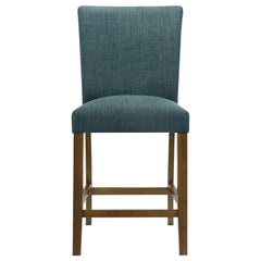 Paxton 5-piece Round Glass Top Counter Height Dining Set Teal Blue
