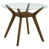 Best Furniture Outlet - Coaster - Paxton Round 48-inch Glass Top Counter Height Dining Table Brown - 122178BG