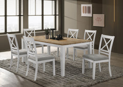 Best Furniture Outlet - Coaster - Hollis 7-piece Rectangular Dining Table Set Brown and White - 122241-S7
