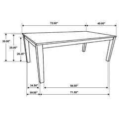 Hollis Rectangular 72-inch Wood Dining Table Brown