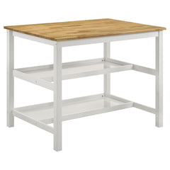 Best Furniture Outlet - Coaster - Edgeworth Kitchen Island Counter Table Brown and White - 122246B1
