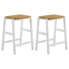 Best Furniture Outlet - Coaster - Edgeworth Wood Backless Counter Stool White (Set of 2) - 122247
