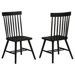 Best Furniture Outlet - Coaster - Andrews Windsor Spindle Back Dining Side Chair Black (Set of 2) - 122502BLK