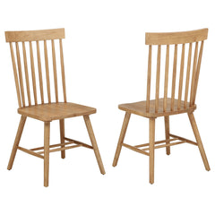 Best Furniture Outlet - Coaster - Andrews Windsor Spindle Back Dining Side Chair Light Ash (Set of 2) - 122502