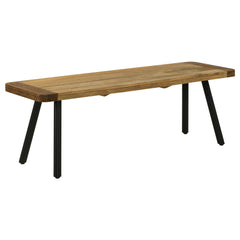 Best Furniture Outlet - Coaster - Maverick Wood Dining Bench Natural Mango and Black - 123043