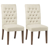 Best Furniture Outlet - Coaster - Douglas Upholstered Dining Side Chair Oatmeal (Set of 2) - 123052