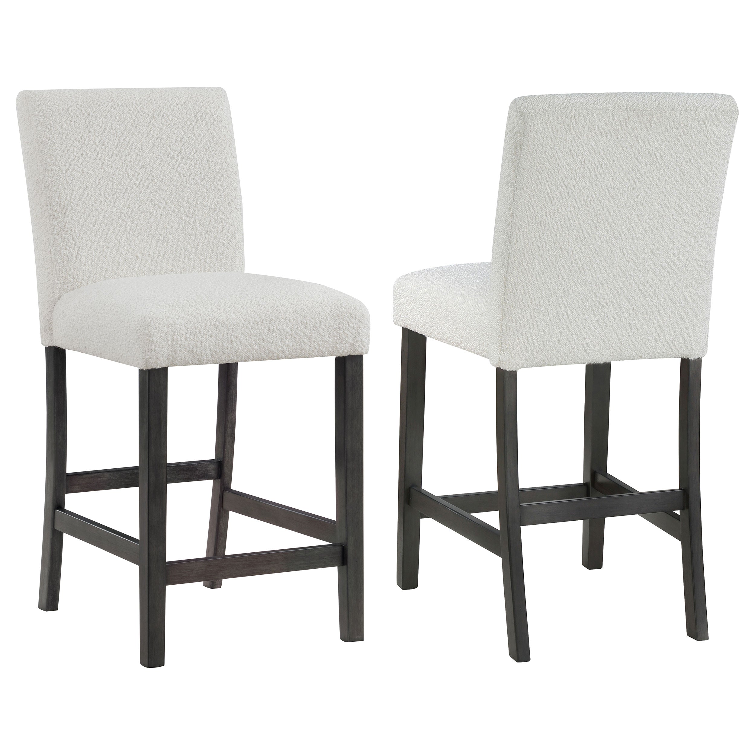 Best Furniture Outlet - Coaster - Alba Boucle Upholstered Counter Chair White (Set of 2) - 123119