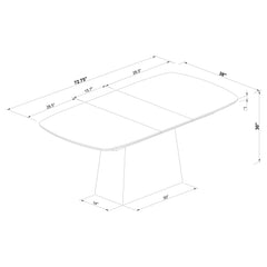Potero 73-inch Faux Marble Extension Leaf Dining Table Black
