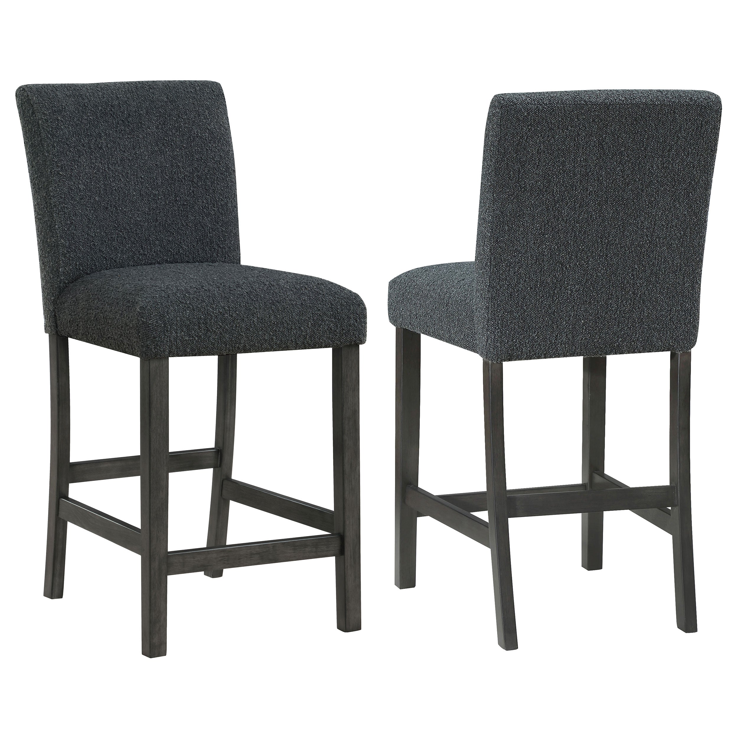 Best Furniture Outlet - Coaster - Alba Boucle Upholstered Counter Chair Black (Set of 2) - 123139