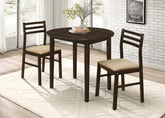 Best Furniture Outlet - Coaster - Bucknell 3-piece Round Drop Leaf Dining Table Set Cappuccino - 130005