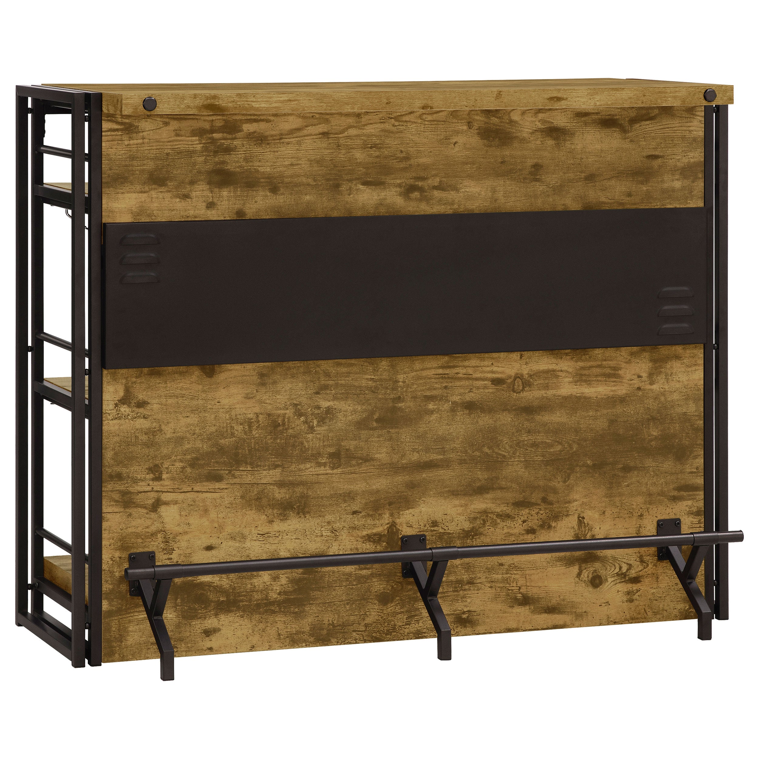 Best Furniture Outlet - Coaster - Renaldi 3-shelf Home Bar Wine Cabinet Rustic Nutmeg - 130071