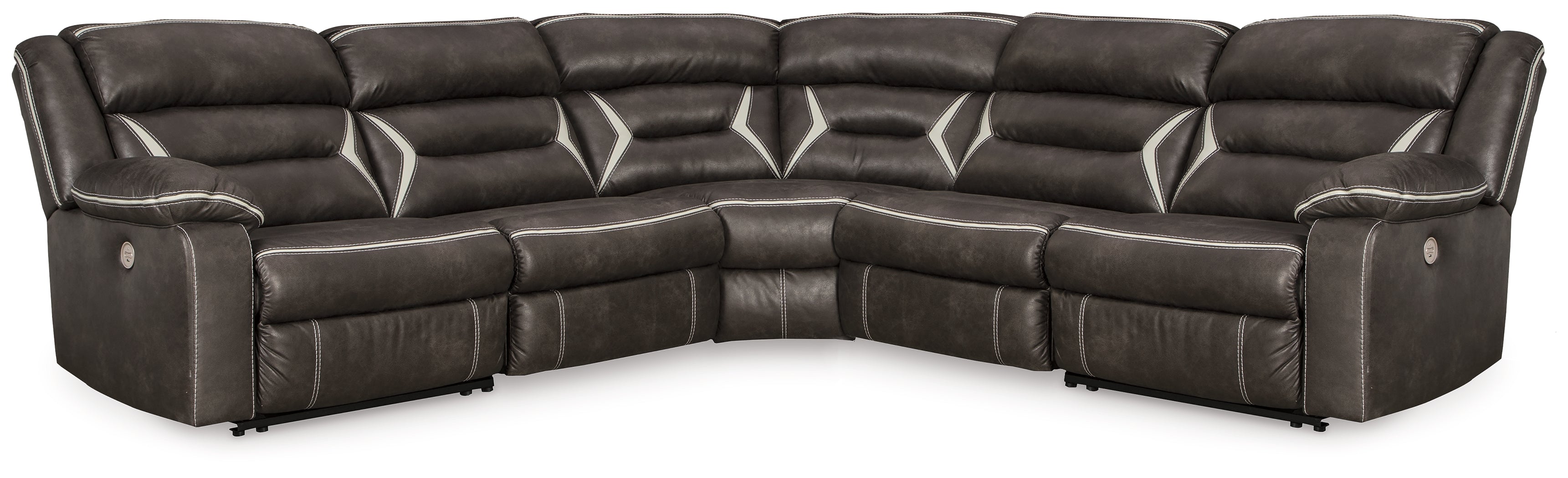 Best Furniture Outlet - Ashley Furniture - Kincord Sectional - 5-Piece Power Reclining Sectional / Midnight - 13104S6