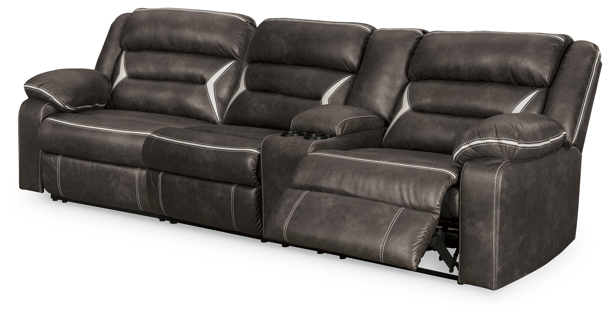 Best Furniture Outlet - Ashley Furniture - Kincord Sectional - 2-Piece Power Reclining Sectional Sofa / Midnight - 13104S1