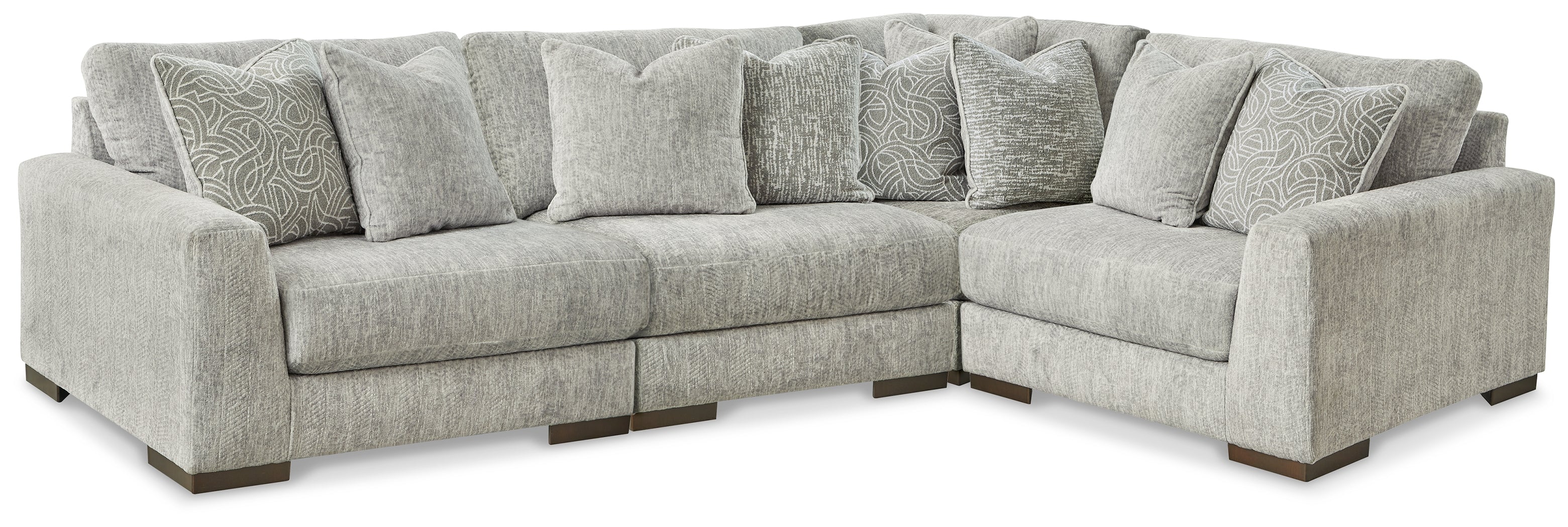 Best Furniture Outlet - Ashley Furniture - Regent Park Sectional - RAF 4-Piece Sectional / Pewter - 14404S2