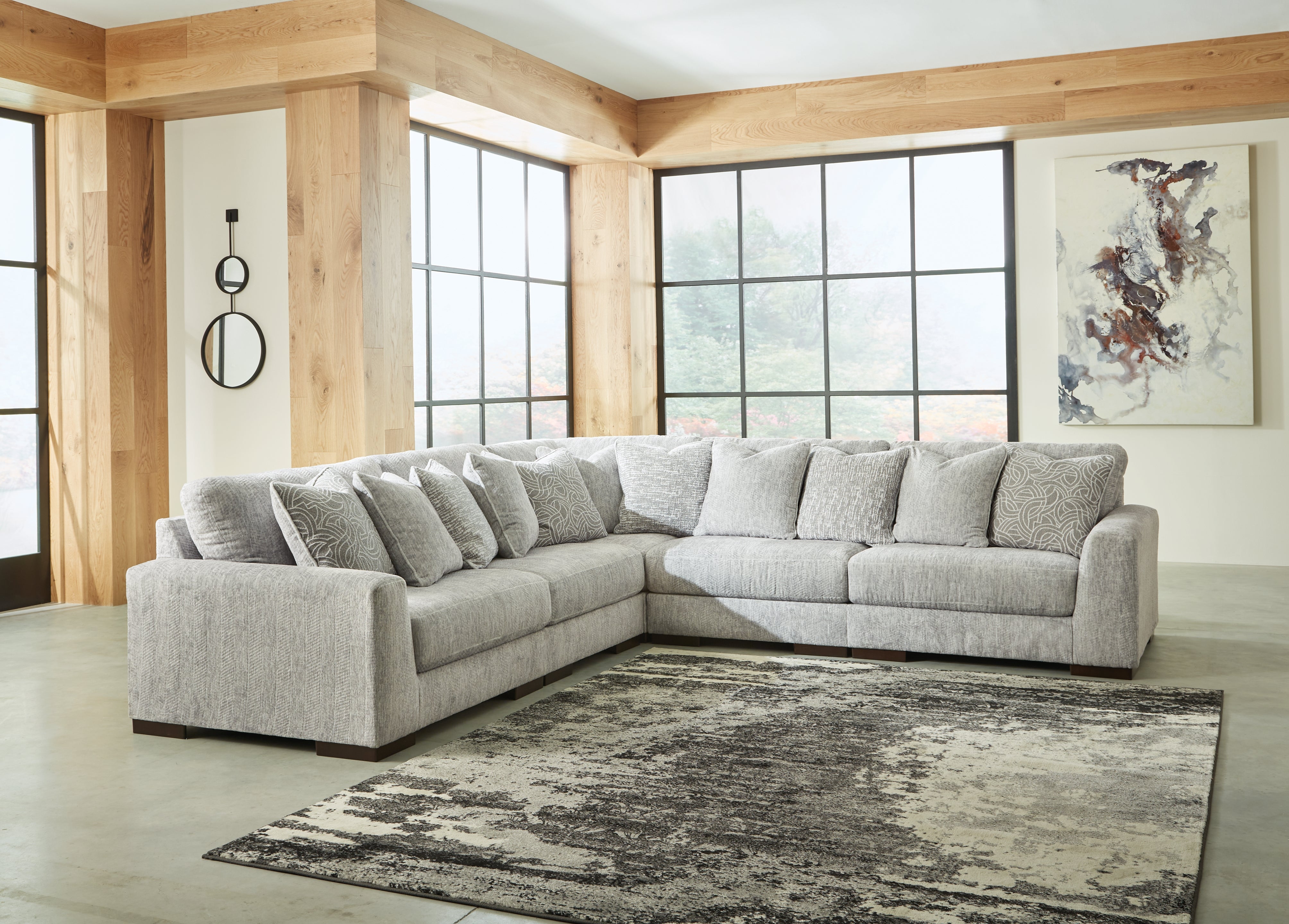 Best Furniture Outlet - Ashley Furniture - Regent Park Sectional - RAF 5-Piece Sectional / Pewter - 14404S3