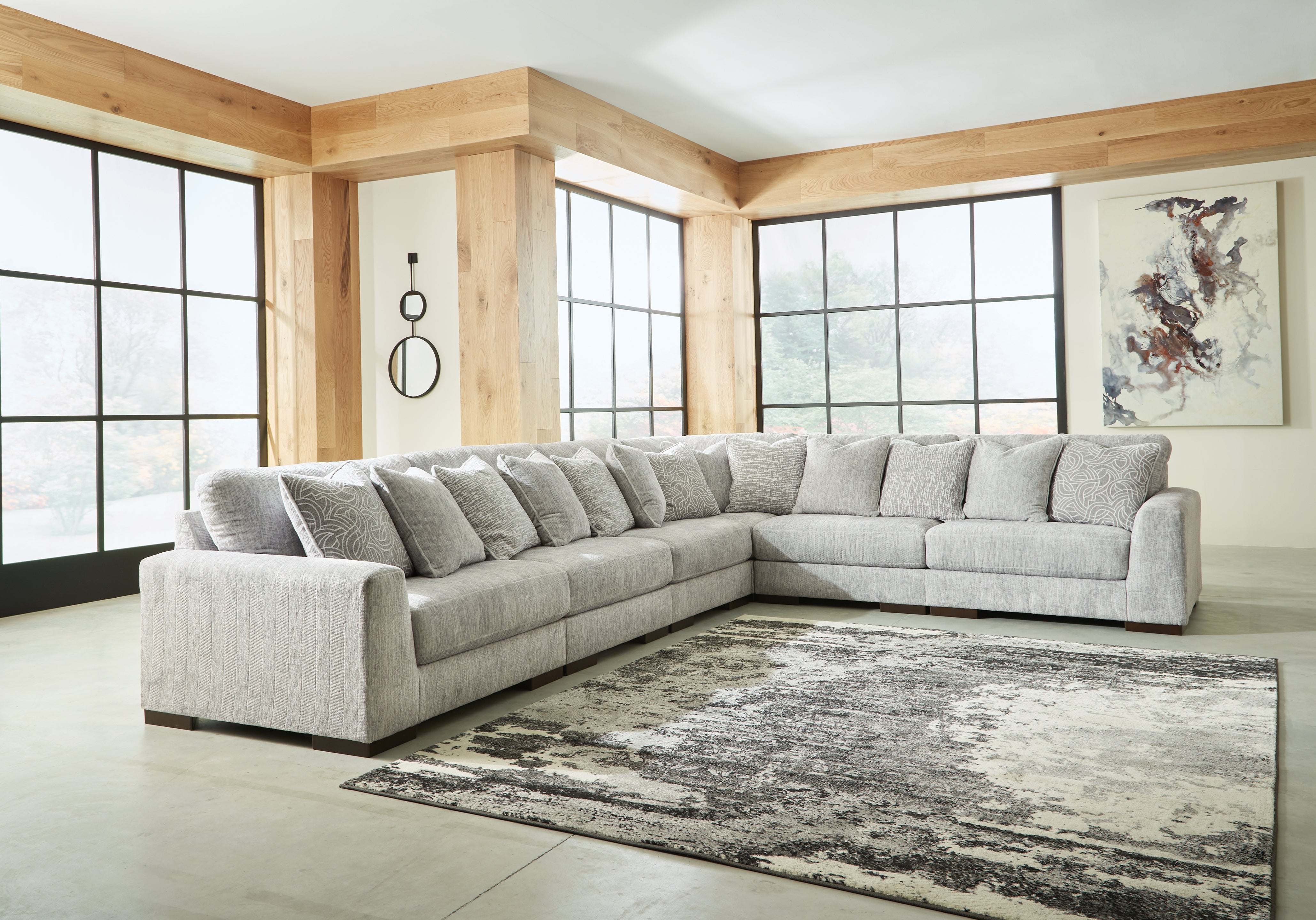 Best Furniture Outlet - Ashley Furniture - Regent Park Sectional - RAF 6-Piece Sectional / Pewter - 14404S7