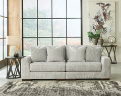 Best Furniture Outlet - Ashley Furniture - Regent Park Sectional - RAF 2-Piece Sectional Loveseat / Pewter - 14404S4