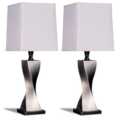Best Furniture Outlet - Coaster - Keene 30-inch Tapered Shade Table Lamp Silver (Set of 2) - 1497