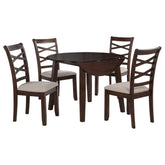 Best Furniture Outlet - Coaster - Barton 5-piece Round Wood Dining Table Set Dark Brown - 150340