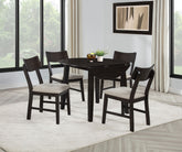 Best Furniture Outlet - Coaster - Catley 5-piece Round Drop Leaf Dining Table Set Dark Coffee - 150350