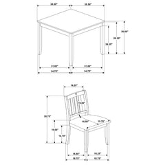 Parkwood 5-piece Square Dining Table Set Honey Brown