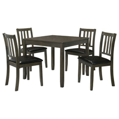 Parkwood 5-piece Square Dining Table Set Dark Ash Brown
