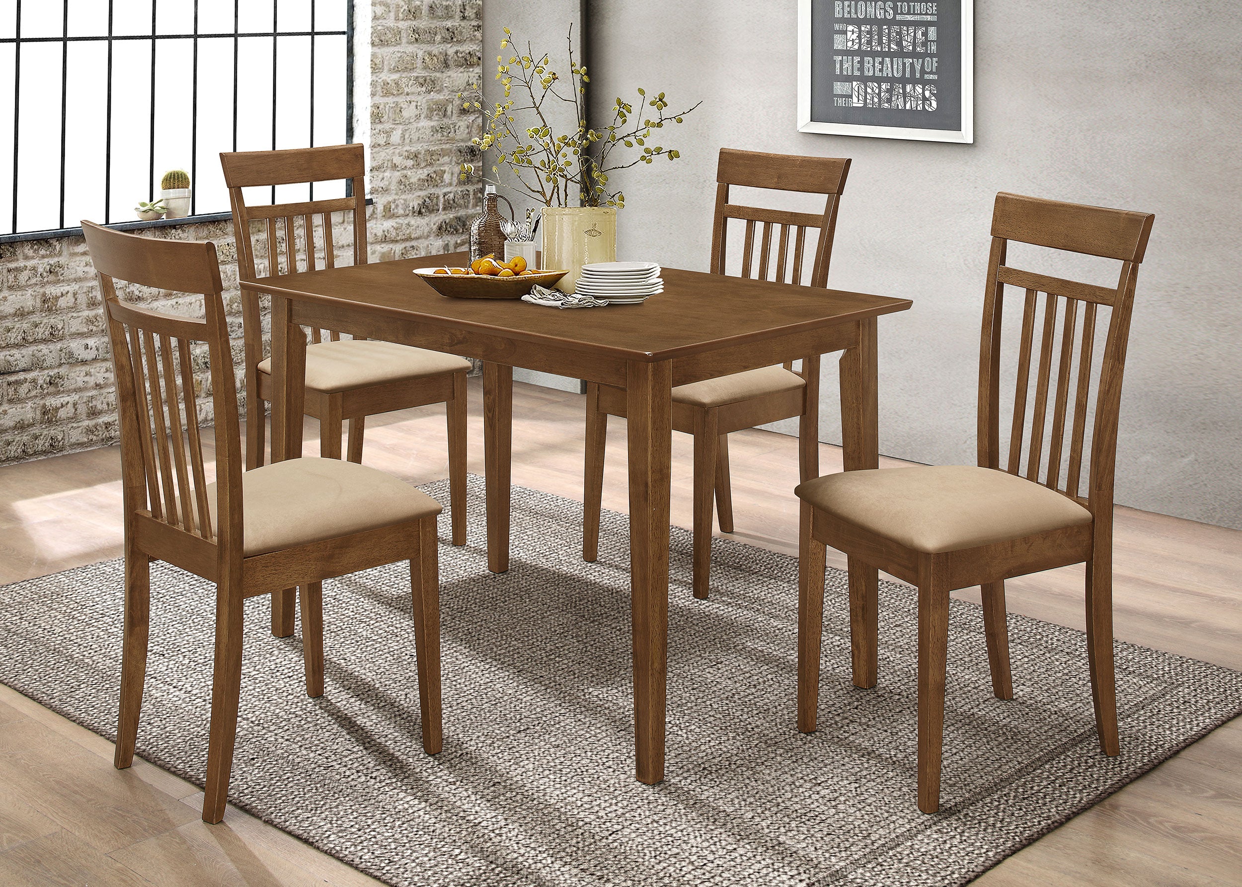 Best Furniture Outlet - Coaster - Robles 5-piece Rectangular Dining Table Set Chestnut - 150430