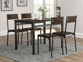 Best Furniture Outlet - Coaster - Lana 5-piece Rectangular Dining Set Dark Brown and Black - 150505