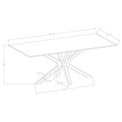 Venera Rectangular 79-inch Faux Marble Dining Table White