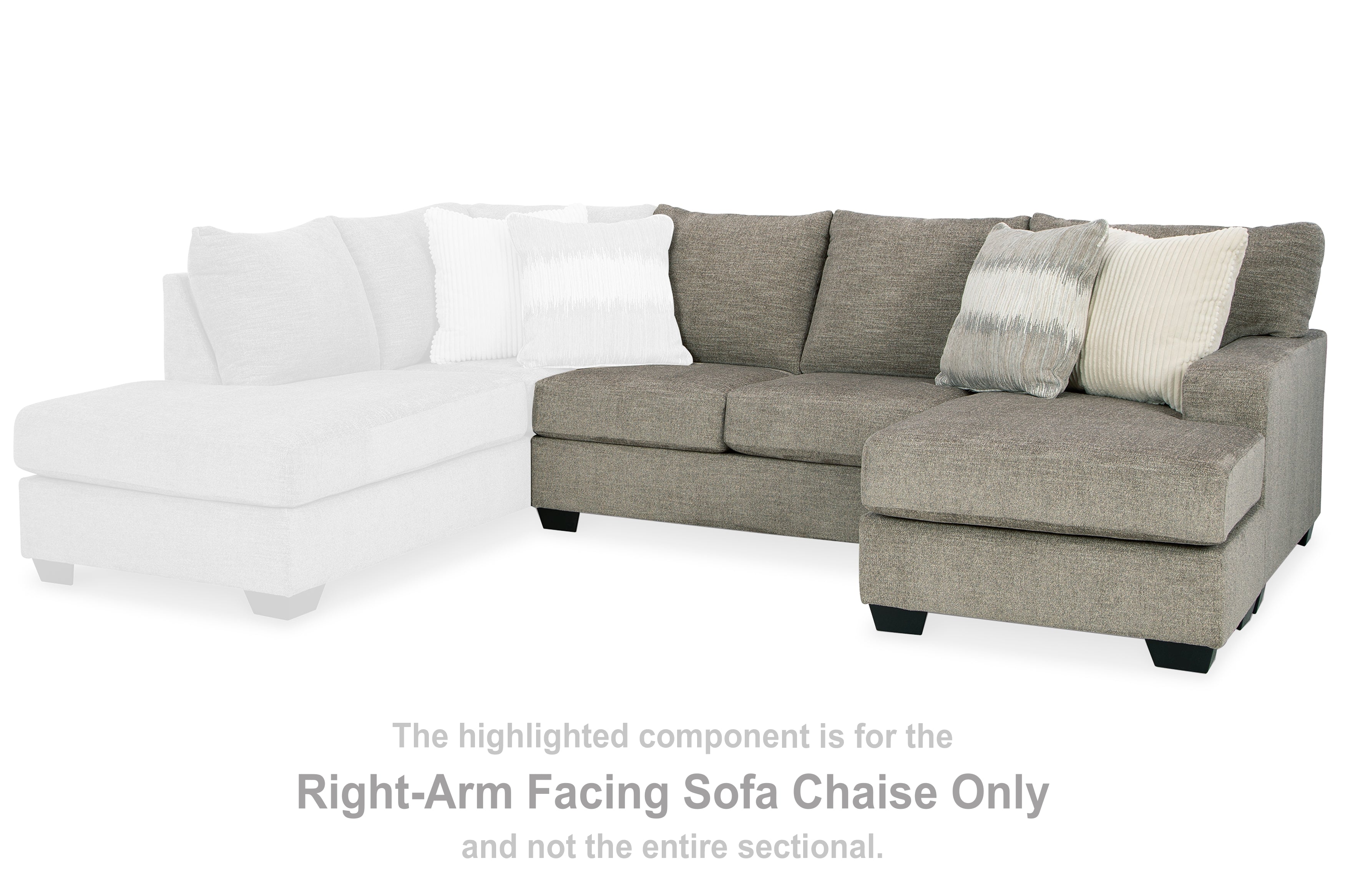 Best Furniture Outlet - Ashley Furniture - Creswell Sectional - RAF Sofa Chaise / Stone - 1530503