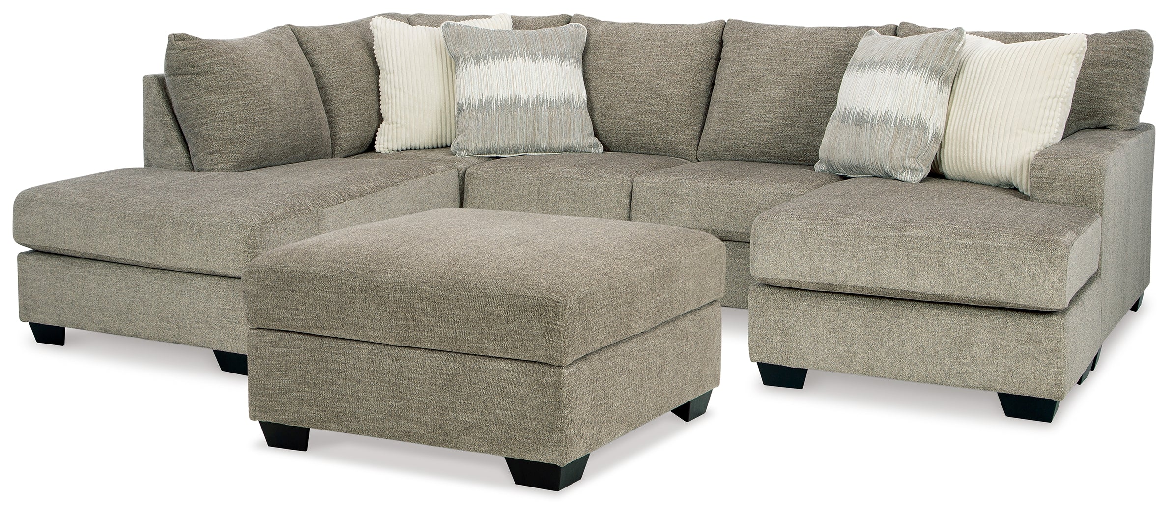 Best Furniture Outlet - Ashley Furniture - Creswell 2-Piece Sectional with Chaise and Ottoman - 2-Piece Sectional with Chaise and Ottoman - 15305U2