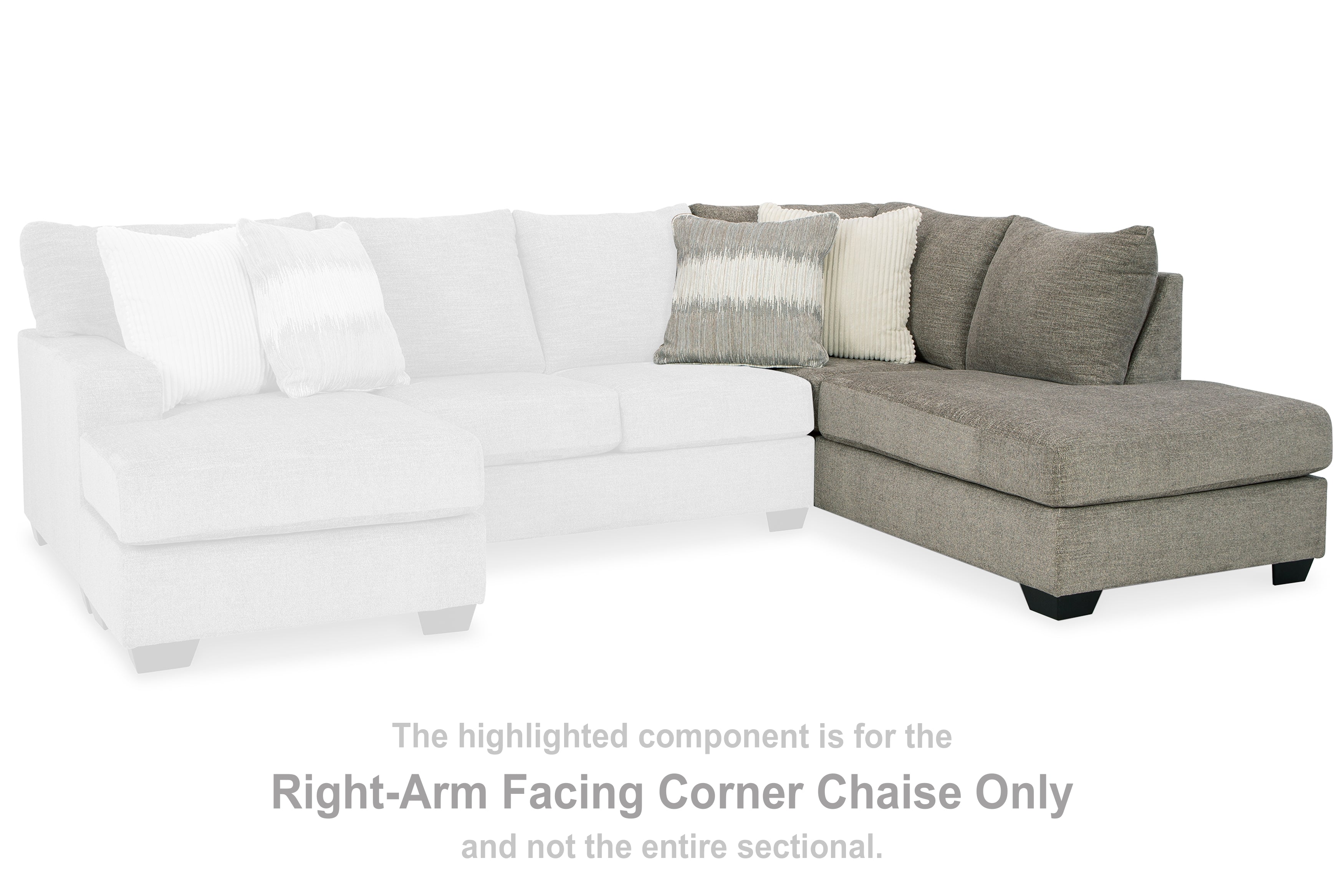 Best Furniture Outlet - Ashley Furniture - Creswell Sectional - RAF Corner Chaise / Stone - 1530517