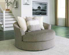 Best Furniture Outlet - Ashley Furniture - Creswell Living Room - Oversized Swivel Accent Chair / Stone - 1530521