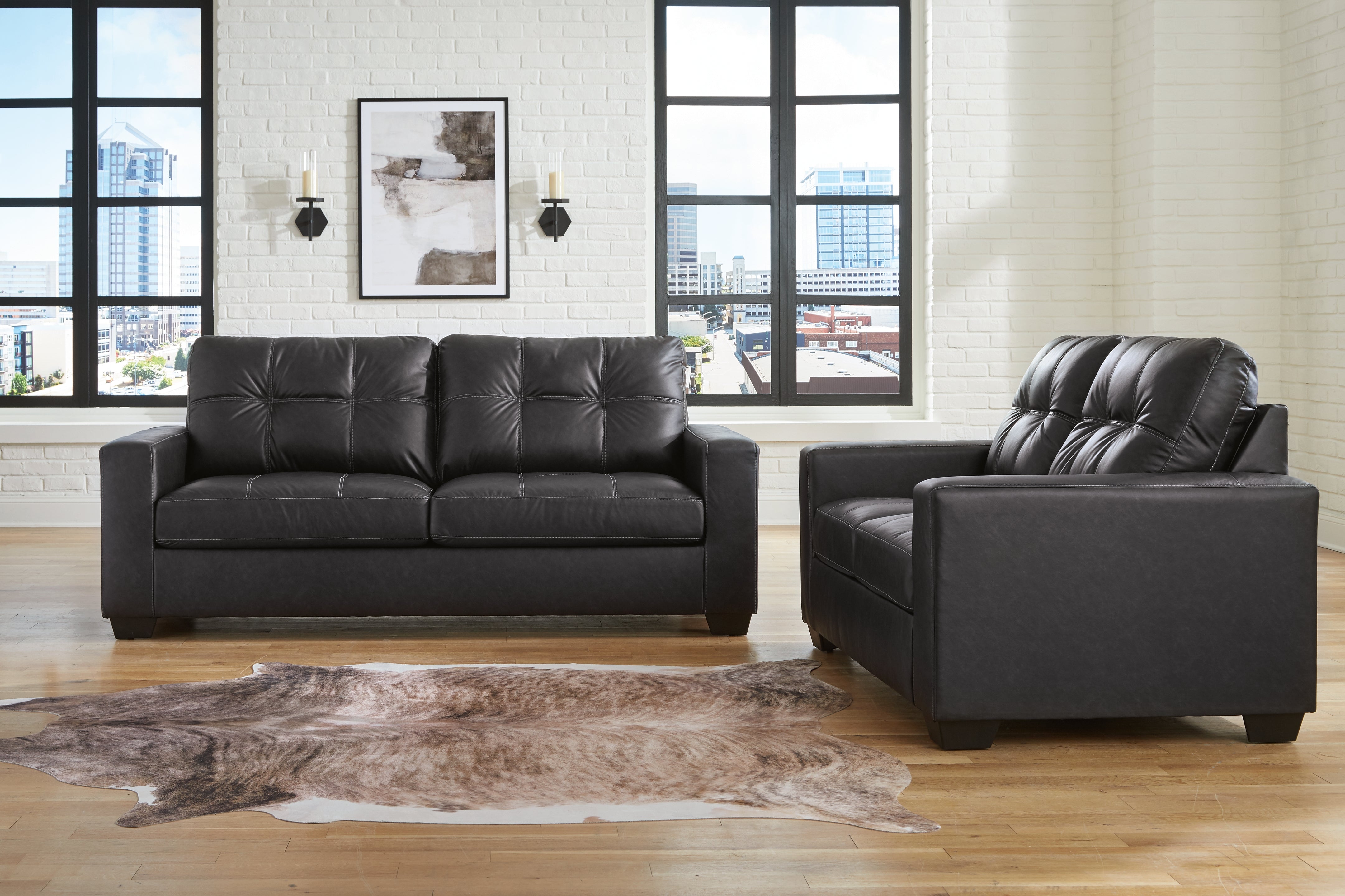 Best Furniture Outlet - Ashley Furniture - Barlin Mills Sofa and Loveseat - Sofa and Loveseat / Carbon - 17004U1