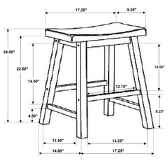 Durant Wood Backless Counter Stool Black (Set of 2)