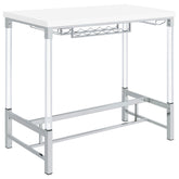 Best Furniture Outlet - Coaster - Norcrest 47-inch Acrylic Leg Bar Table White High Gloss - 182101