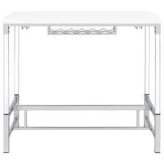 Norcrest 47-inch Acrylic Leg Bar Table White High Gloss