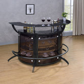 Best Furniture Outlet - Coaster - Dallas 3-piece Curved Freestanding Home Bar Cabinet Black - 182135-S3