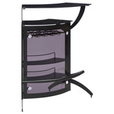 Best Furniture Outlet - Coaster - Dallas 2-shelf Curved Freestanding Home Bar Cabinet Black - 182135